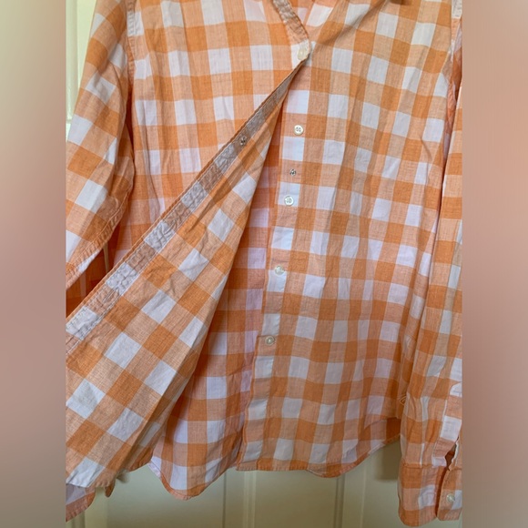 Women’s Pendleton Orange And White Plaid Button Up Blouse 🌴 - Picture 3 of 8